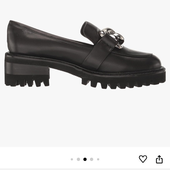 New Aerosoles Women’s Lilia Loafers Black Leather Size 8 Shoes Chunky Flats Work - Picture 6 of 12